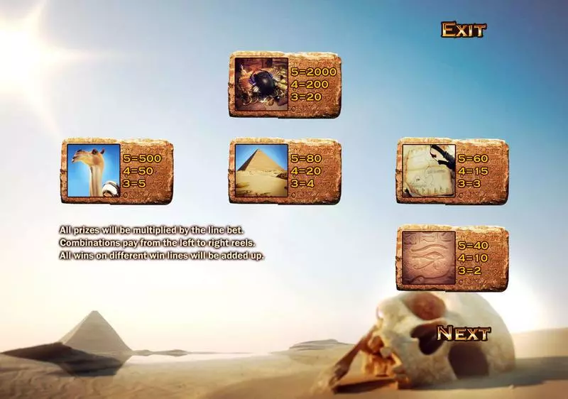 Fortune of the Pharaohs slots Info and Rules