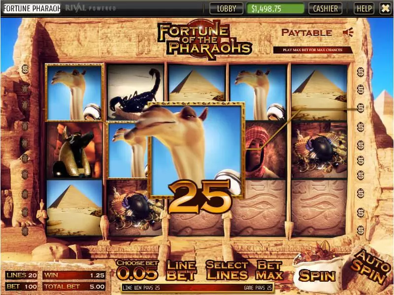 Fortune of the Pharaos slots Main Screen Reels