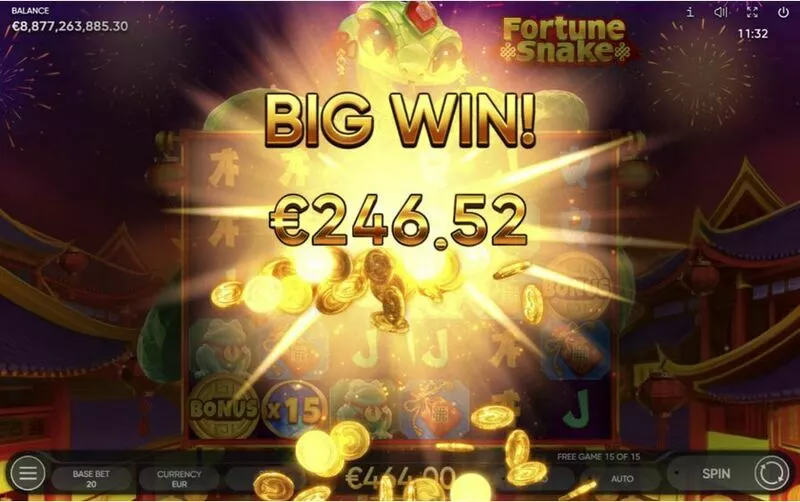 Fortune Snake slots Winning Screenshot