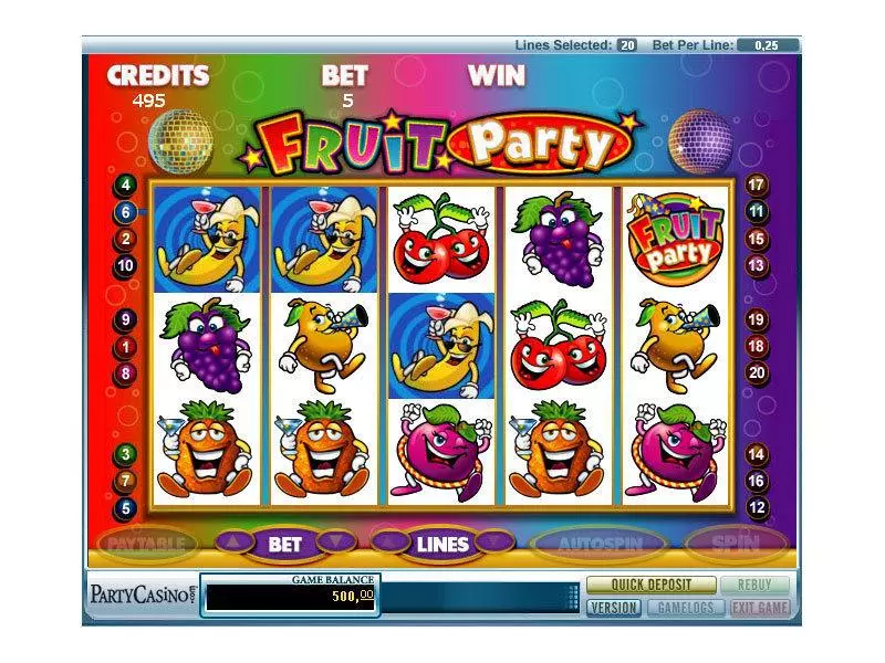 Fruit Party slots Main Screen Reels