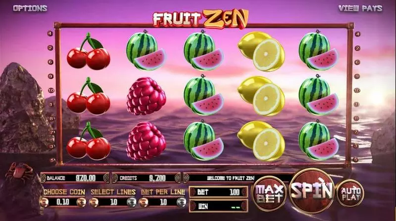 Fruit Zen slots Introduction Screen