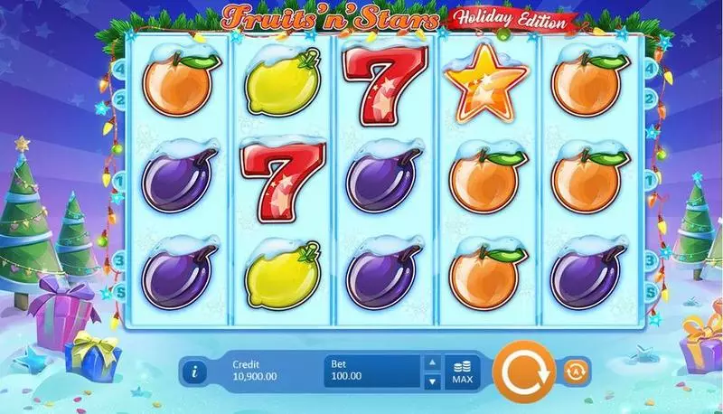 Fruits'N'Stars Holiday Edition slots Main Screen Reels
