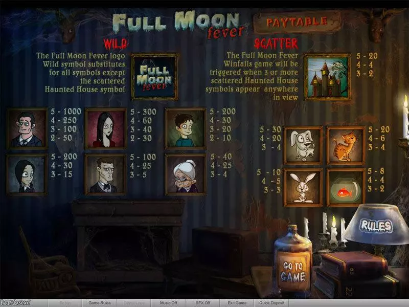 Full Moon Fever slots Info and Rules