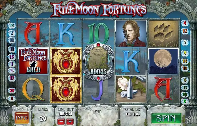 Full Moon Fortunes slots Main Screen Reels