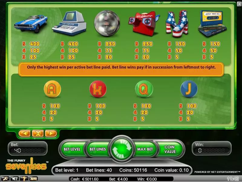Funky Seventies slots Info and Rules