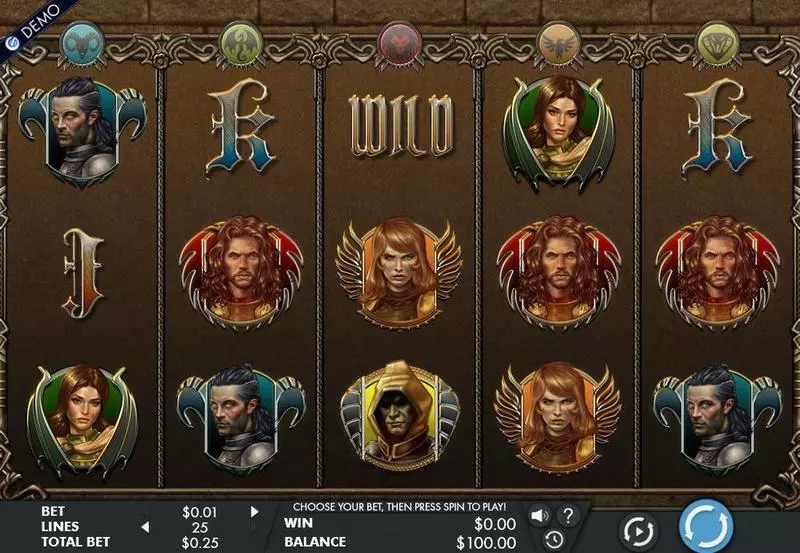 Game Of Swords slots Main Screen Reels