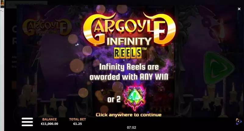 Gargoyle Infinity Reels slots Introduction Screen