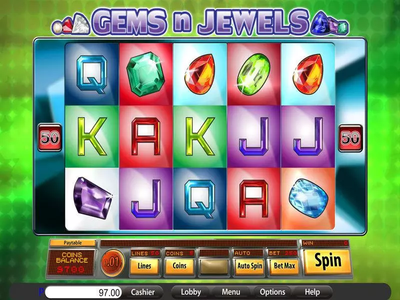 Gems n Jewels slots Main Screen Reels
