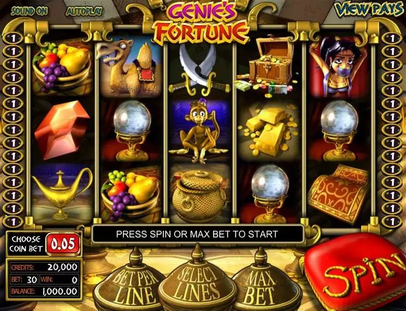 Genie's Fortune slots Main Screen Reels