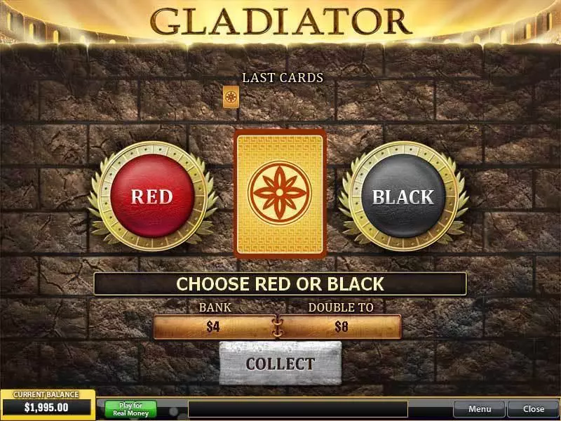 Gladiator slots Gamble Screen