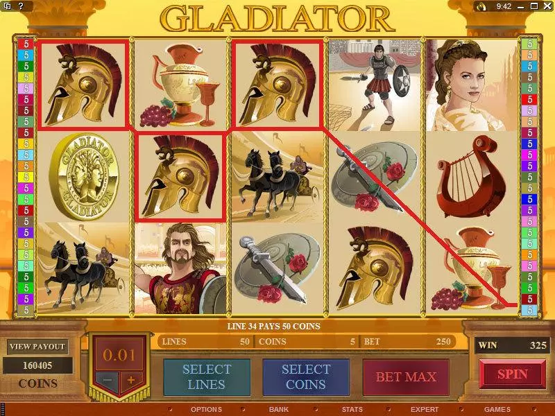 Gladiator slots Main Screen Reels