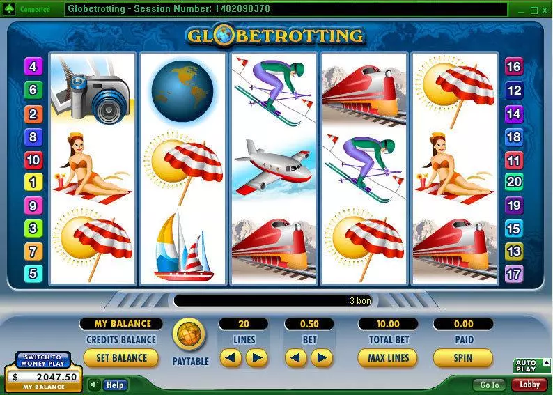 Globetrotting slots Main Screen Reels