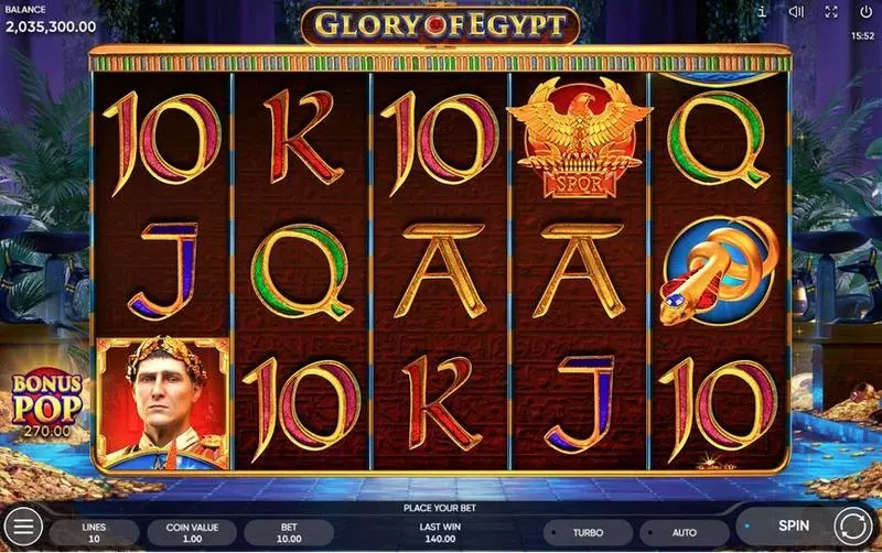 Glory of Egypt slots Main Screen Reels
