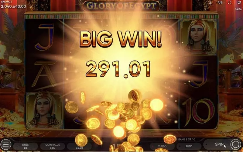 Glory of Egypt slots Winning Screenshot