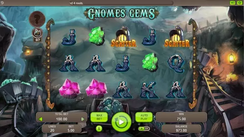 Gnomes' Gems slots Main Screen Reels