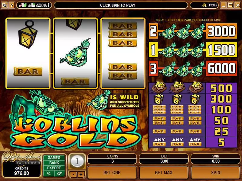 Goblin's Gold slots Main Screen Reels