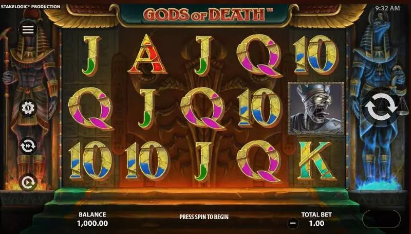 Gods of Death slots Main Screen Reels