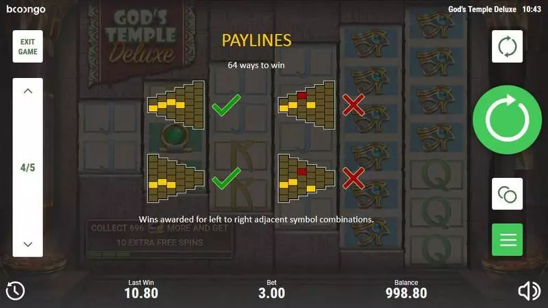 God's Temple Deluxe slots Info and Rules