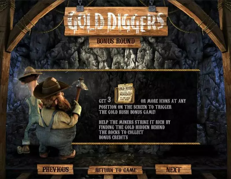 Gold Diggers slots Bonus 1