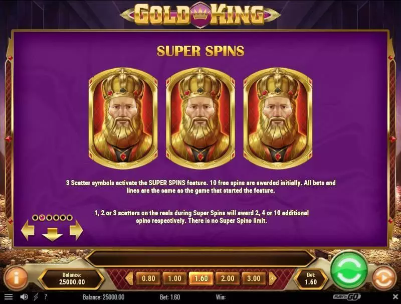 Gold King slots Free Spins Feature