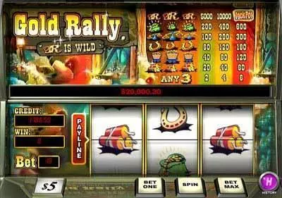 Gold Rally 1 Line slots Main Screen Reels