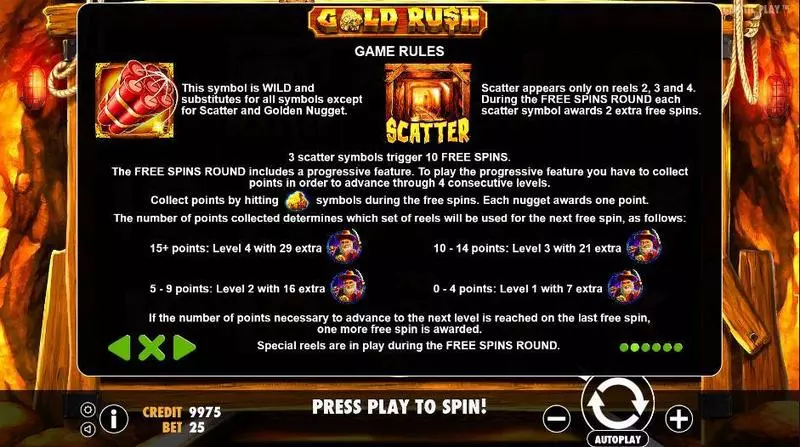 Gold Rush slots Bonus 1