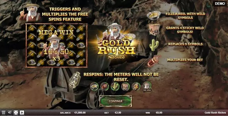 Gold Rush Riches slots Info and Rules
