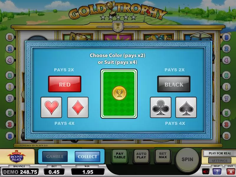 Gold Trophy slots Gamble Screen