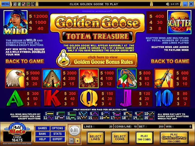 Golden Goose - Totem Treasure slots Info and Rules