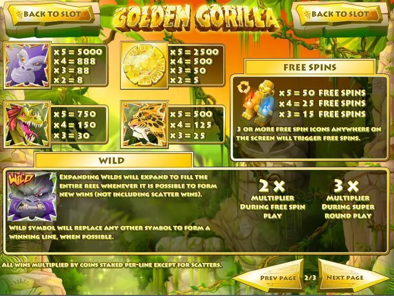 Golden Gorilla slots Info and Rules