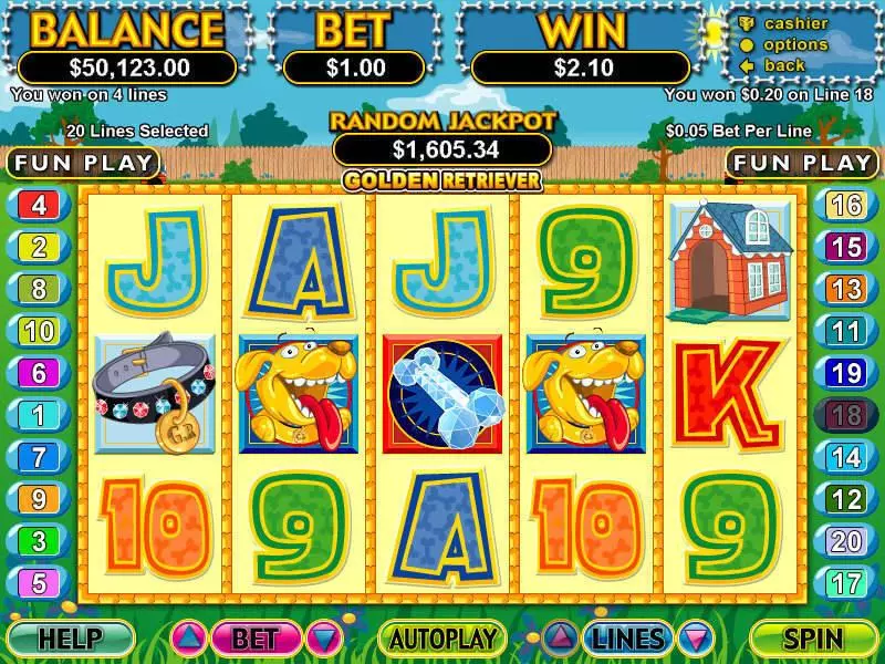Golden Retriever slots Main Screen Reels