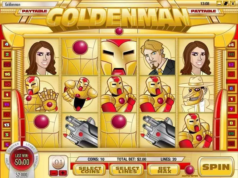 Goldenman slots Main Screen Reels