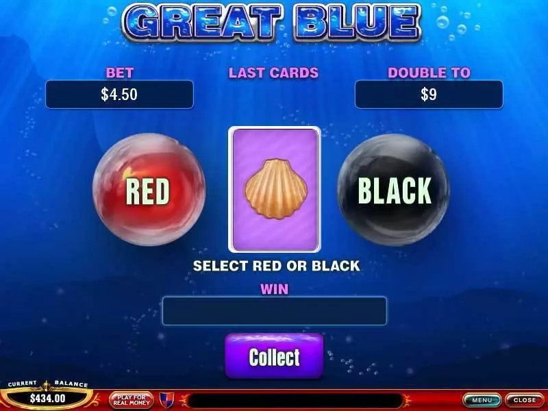 Great Blue slots Gamble Screen