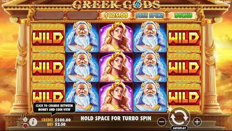 Greek Gods slots Main Screen Reels