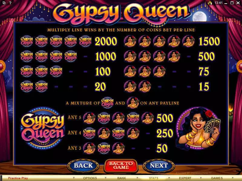 Gypsy Queen slots Info and Rules
