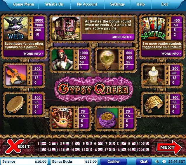 Gypsy Queen slots Info and Rules
