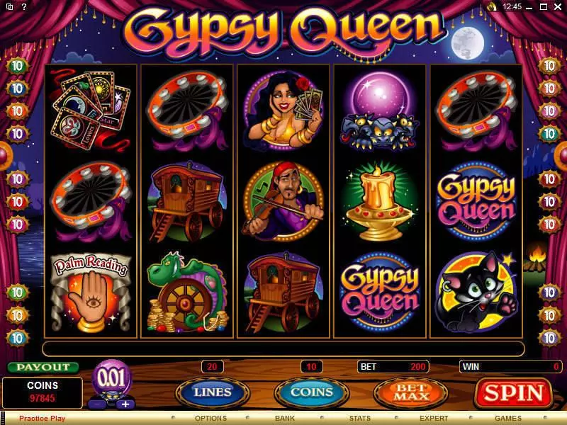 Gypsy Queen slots Main Screen Reels