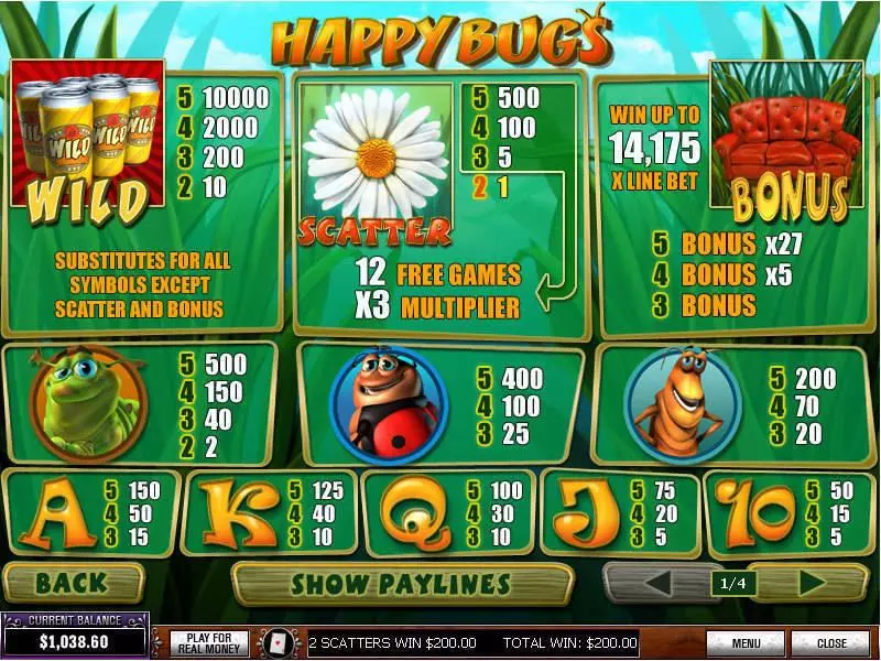 Happy Bugs slots Info and Rules