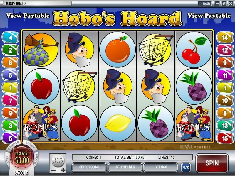 Hobo's Hoard slots Main Screen Reels