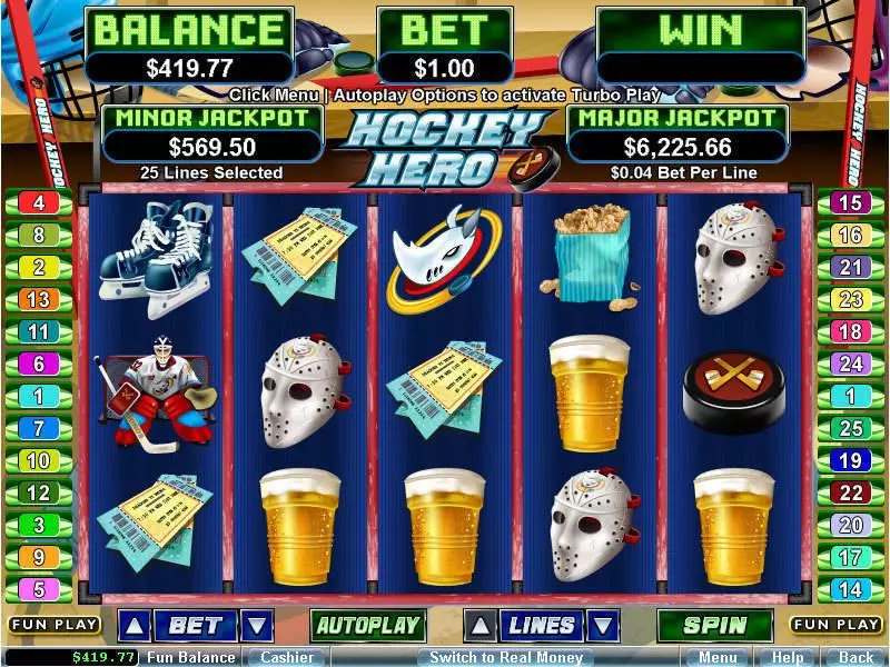 Hockey Hero slots Main Screen Reels