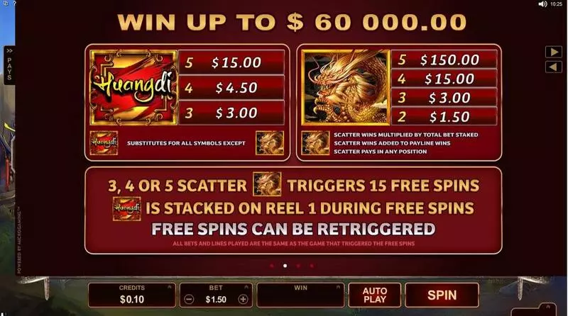 Huangdi - The Yellow Emperor slots Info and Rules