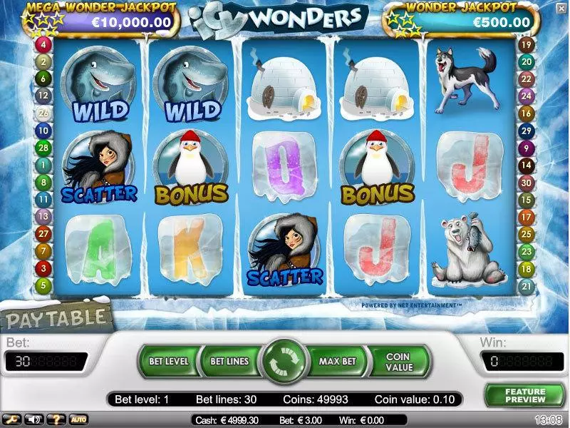 Icy Wonders slots Main Screen Reels