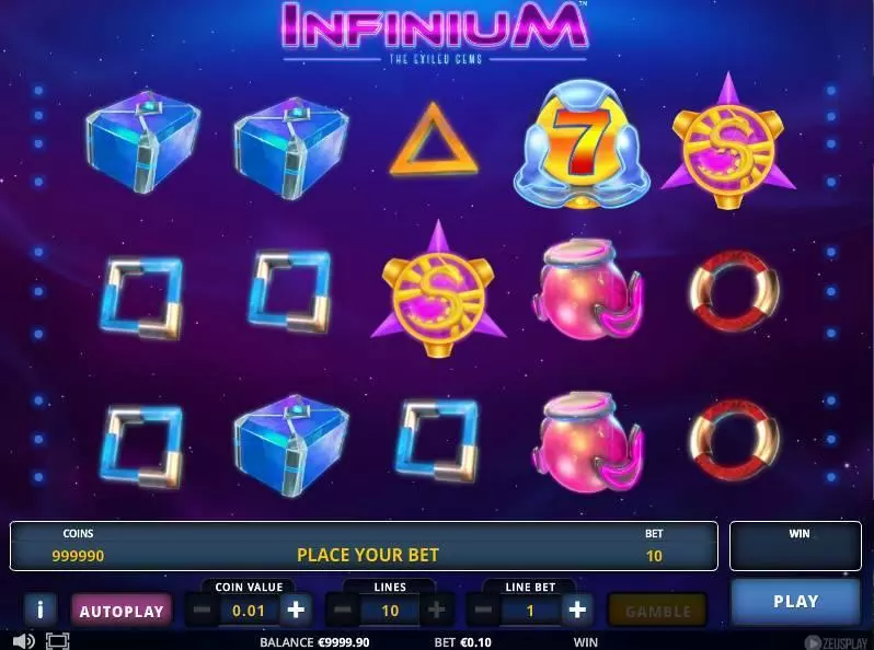Infinium slots Main Screen Reels