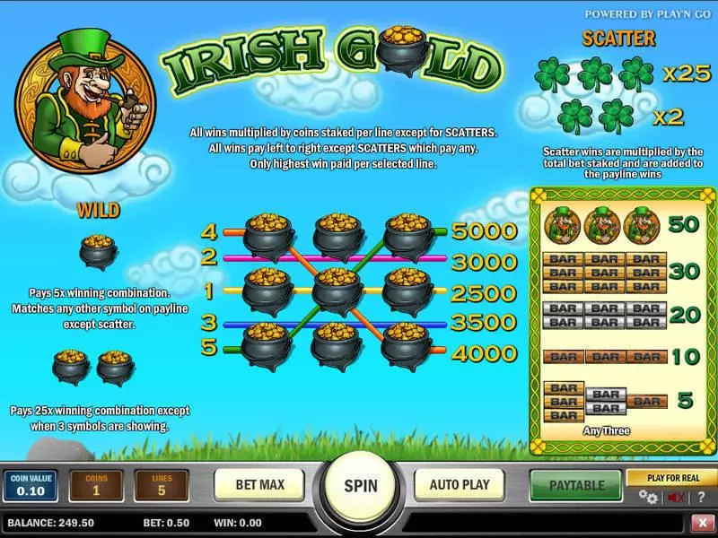 Irish Gold slots Info and Rules