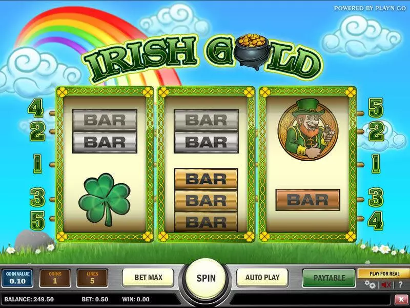 Irish Gold slots Main Screen Reels