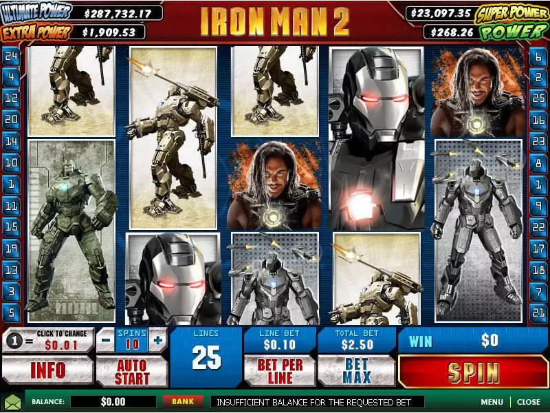 Iron Man 2 slots Main Screen Reels