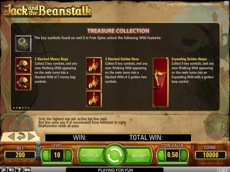 Jack and the Beanstalk slots Bonus 1