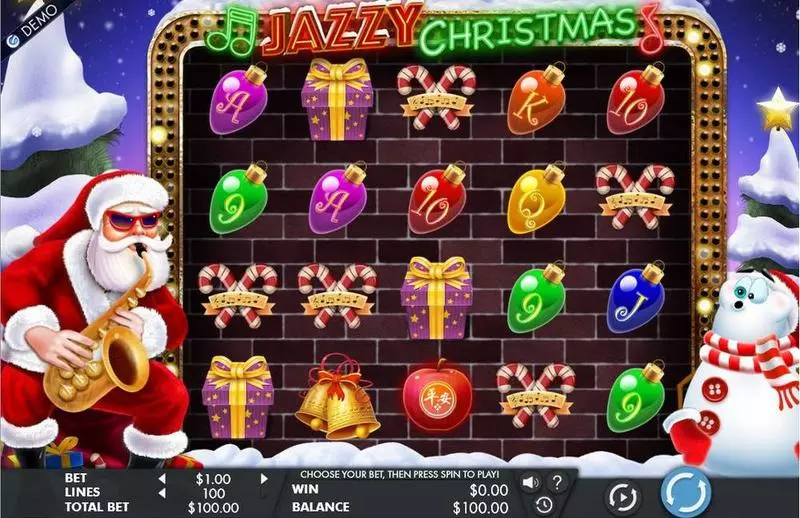 Jazzy Christmas slots Main Screen Reels