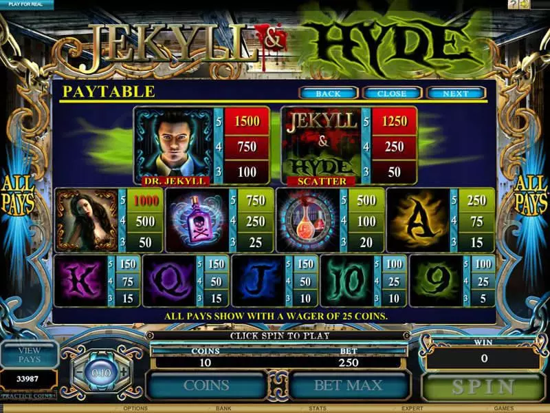 Jekyll and Hyde slots Info and Rules