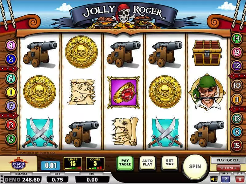 Jolly Roger slots Main Screen Reels